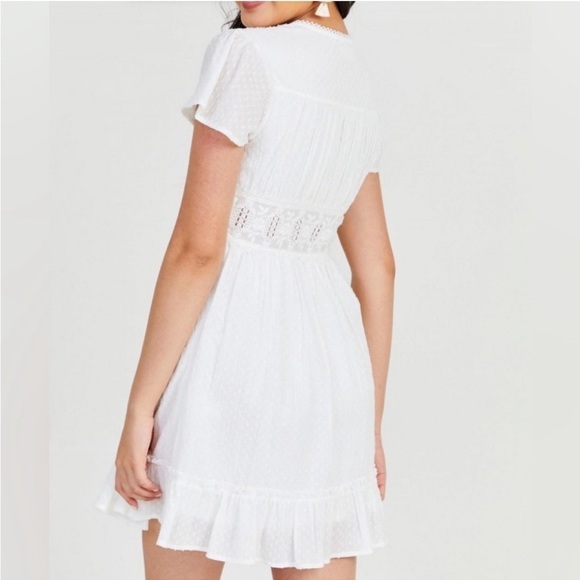Altar’d State Womens Medium White Flutter Sleeve Boho Mini Dress - Picture 7 of 7